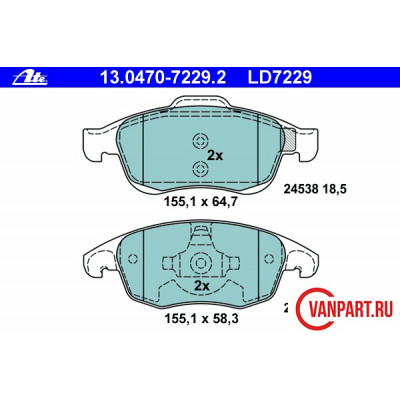 Передние керамические тормозные колодки Передние керамические тормозные колодки