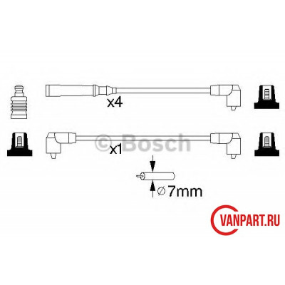 Комплект высоковольтных проводов