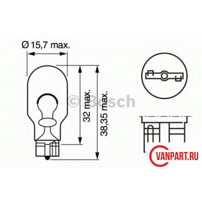 Лампа W16W 12V 16W