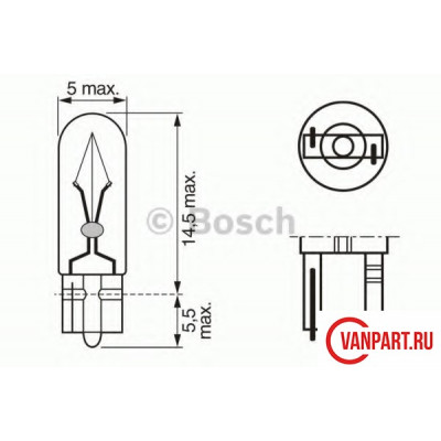Лампа STANDARD W2 3W 12V