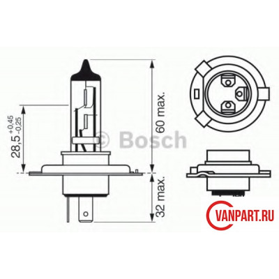 Лампа TRUCKLIGHT H4 24V 75-70W