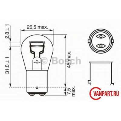 Лампа P21 5 W 24V